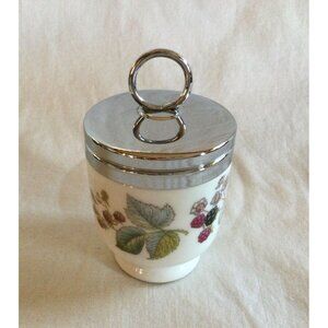 Royal Worcester 3.5" w/ Lid Egg Coddler Cup Porcelain England Livinia Pattern